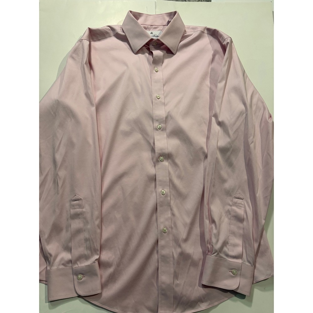 Brooks Brothers Regent Fit Pink Non-Iron Stretch Dress Shirt 15.5 34